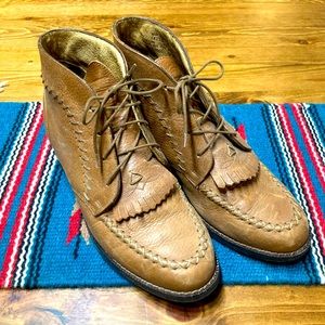 Ariat Southwest Leather Lace Up Moc Toe Booties, Womens 8